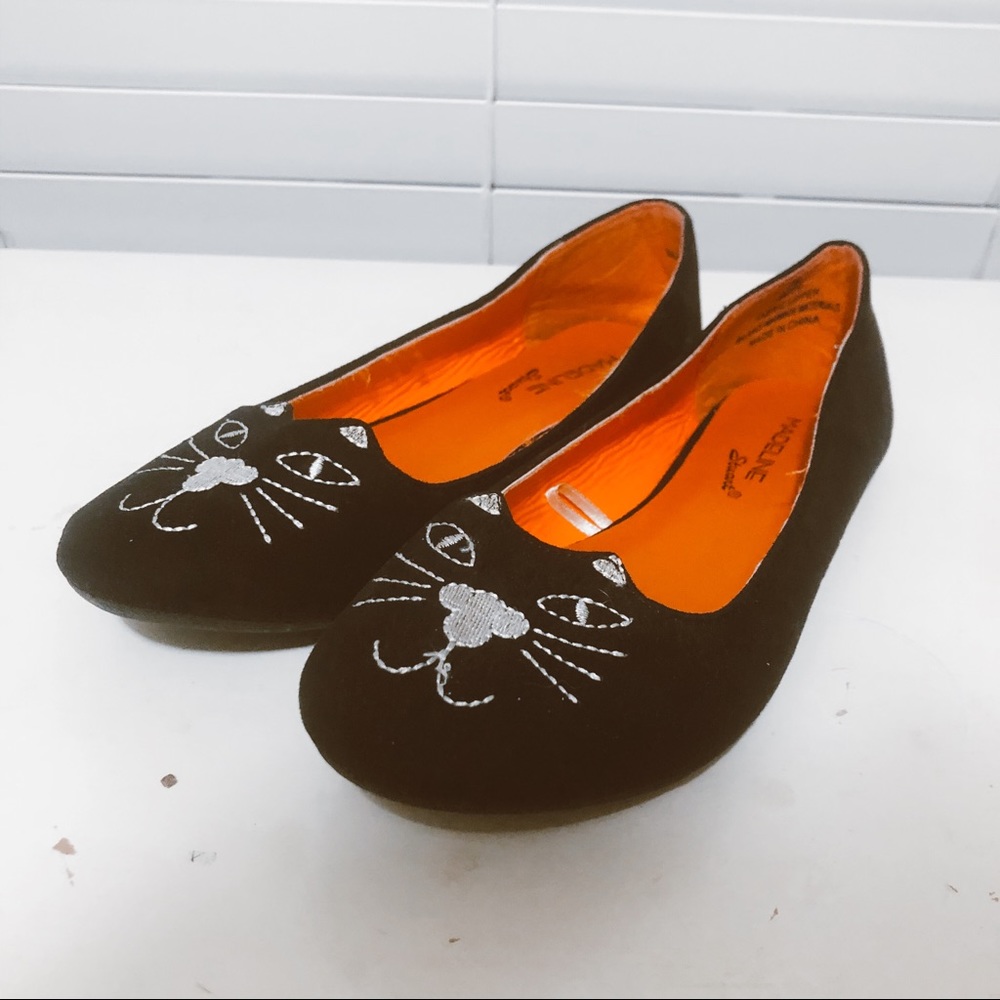 NWOT Madeline Stuart Catty Black Cat Flats Size 7